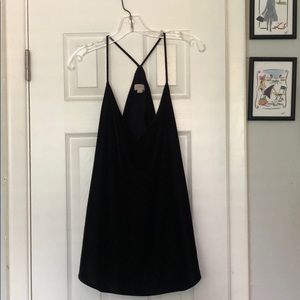 Large Loft Tank, Black “Velvet” with Criss Cross